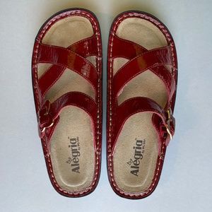 Alegria Sandals Shoes Red Patent